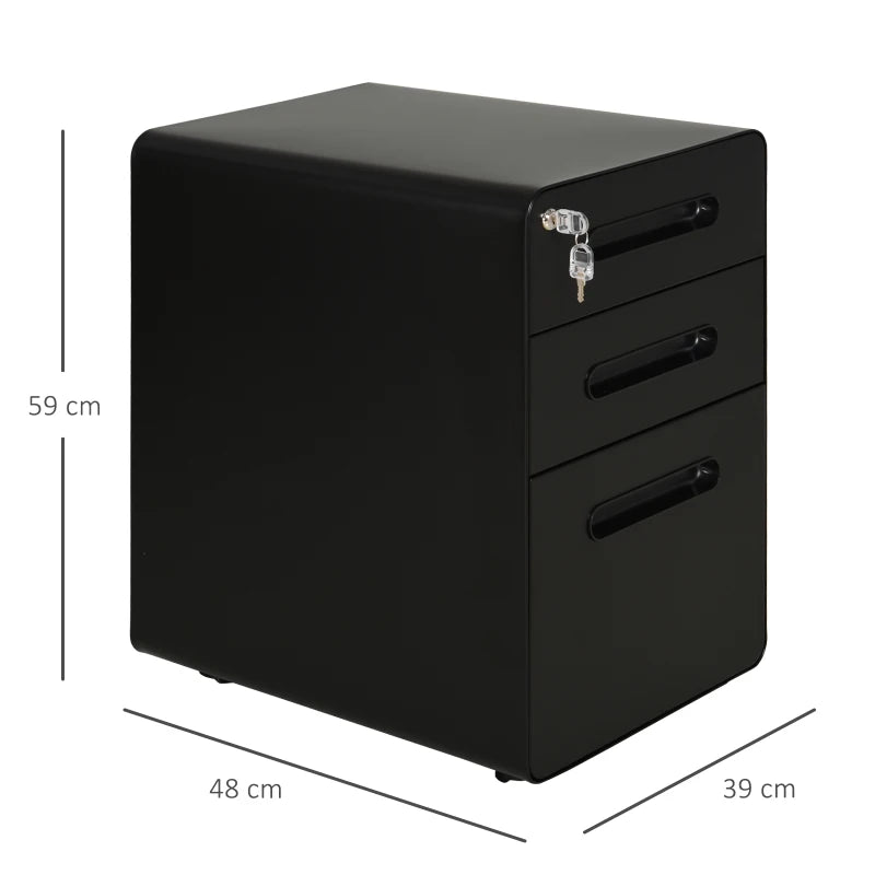 3 Drawer Steel Curved Top Cabinet