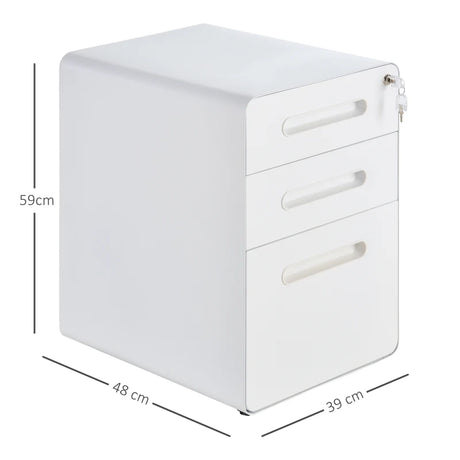 3 Drawer Steel Curved Top Cabinet