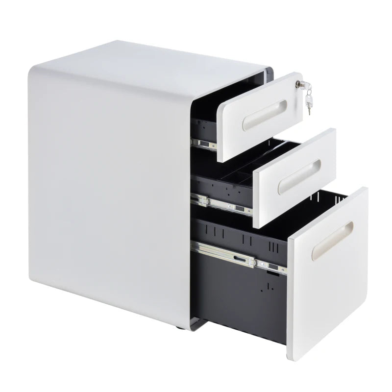 3 Drawer Steel Curved Top Cabinet