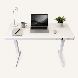 E-Max Electric Height Adjustable Desk White (Glass Top) – Purus Life