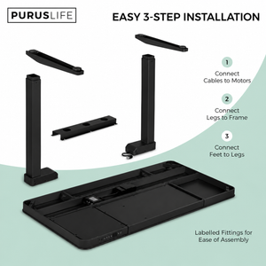 E-Max Electric Height Adjustable Desk Black (Glass Top) – Purus Life