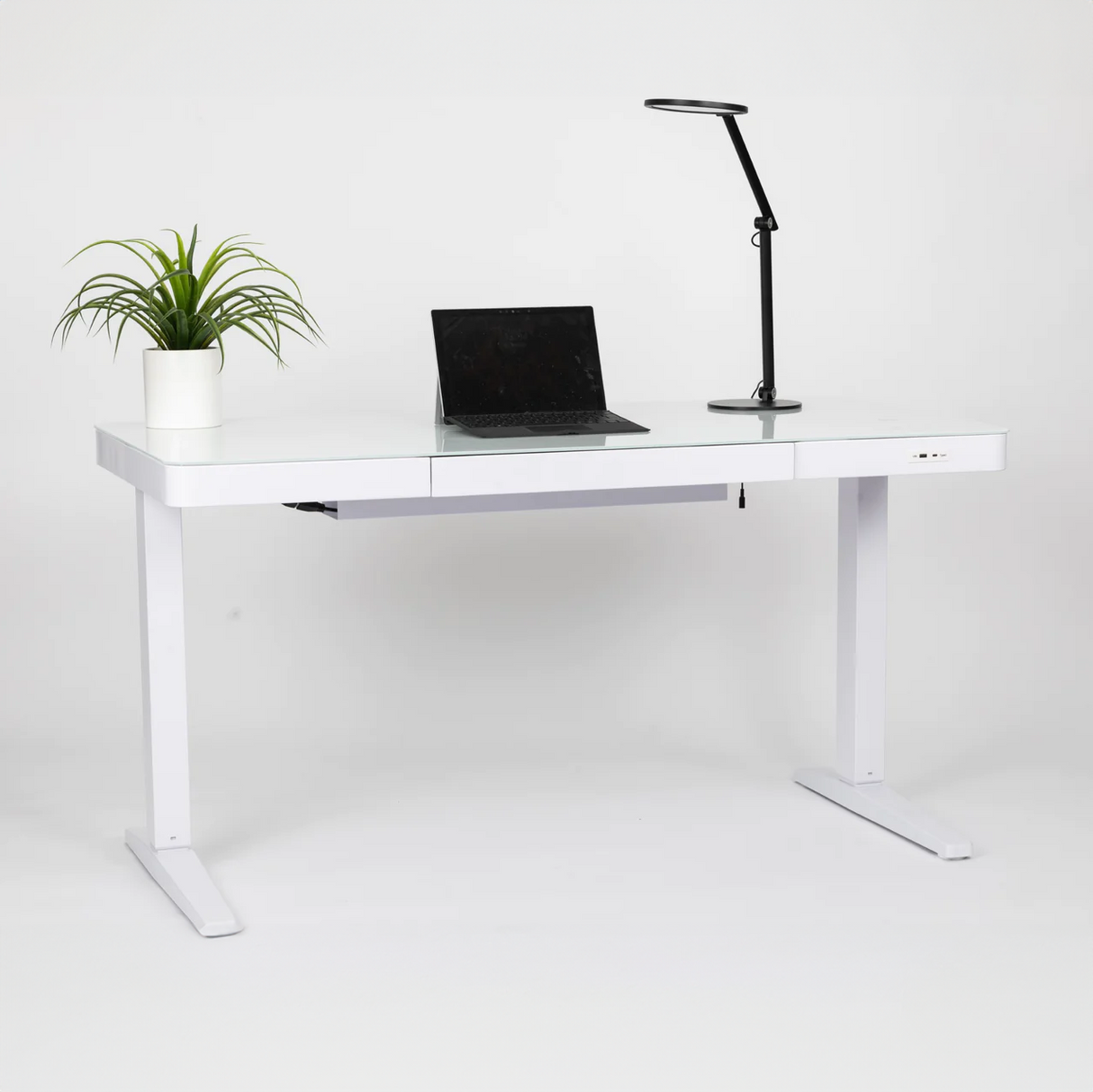 Smart Desk Height Adjustable Glass Top